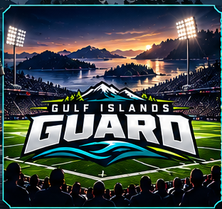 Coastal football stadium event artwork